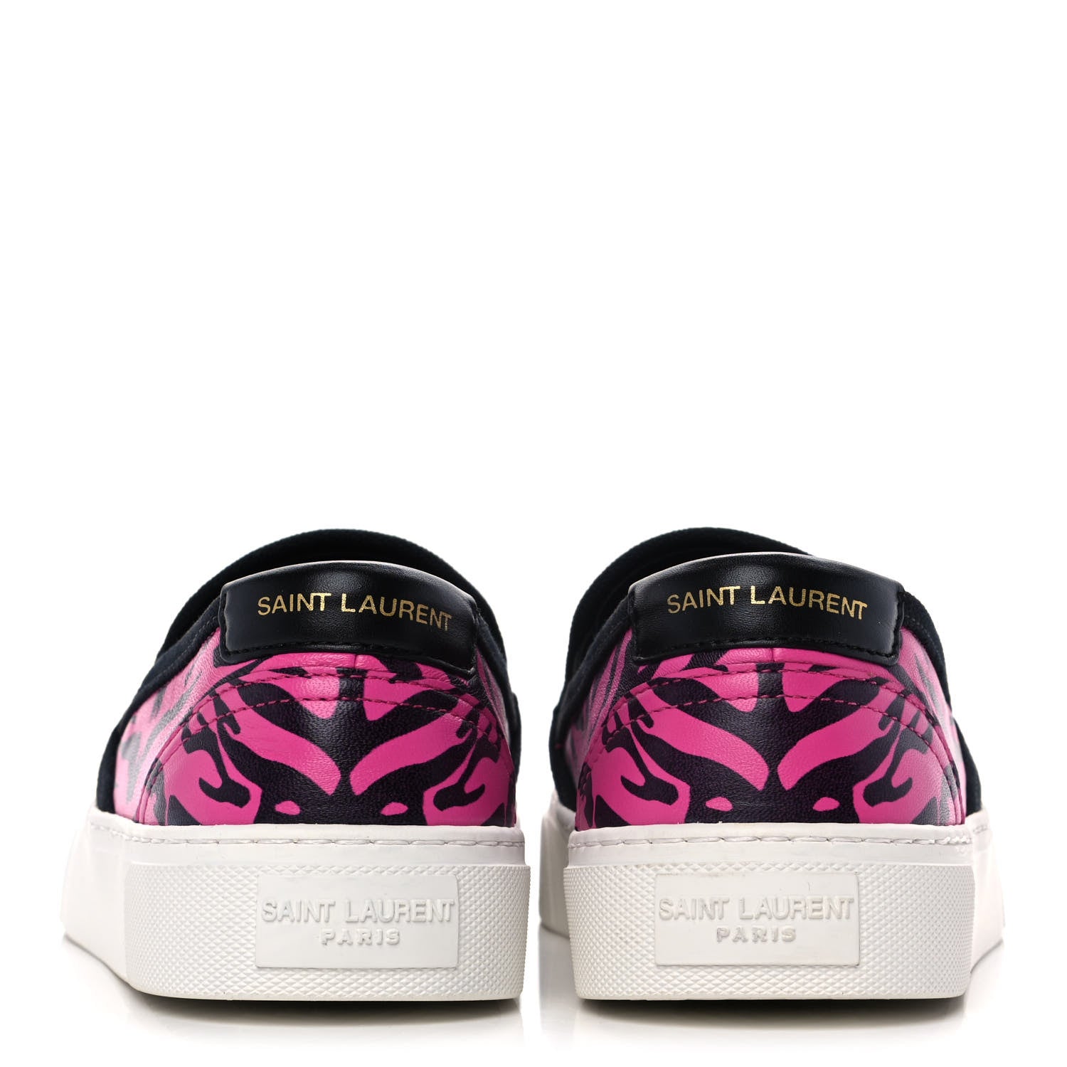 Saint Laurent Nappa Zebra Womens Venice Slip On Sneakers 36 Fuchsia Black 5 of 10