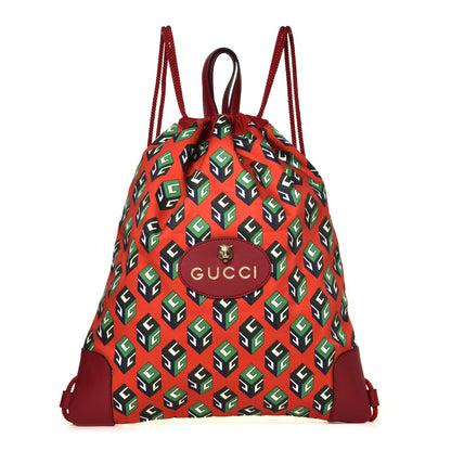 Gucci Cotton GG Wallpaper Neo Vintage Drawstring Backpack Vulcanic Red 2 of 8