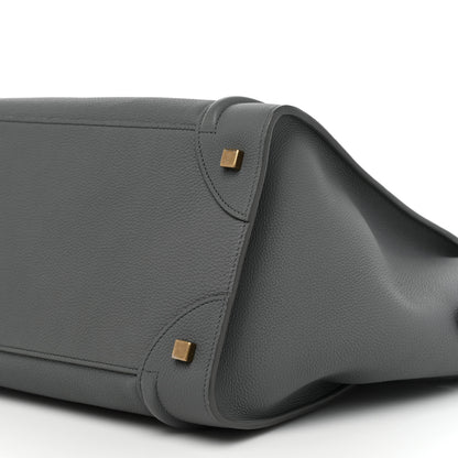 Celine Drummed Calfskin Mini Luggage Kohl 8 of 10
