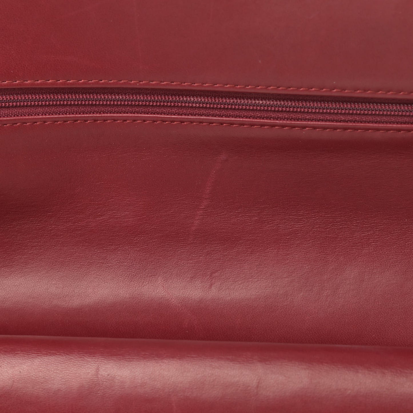 Patent Quilted Jumbo Double Flap Dark Red