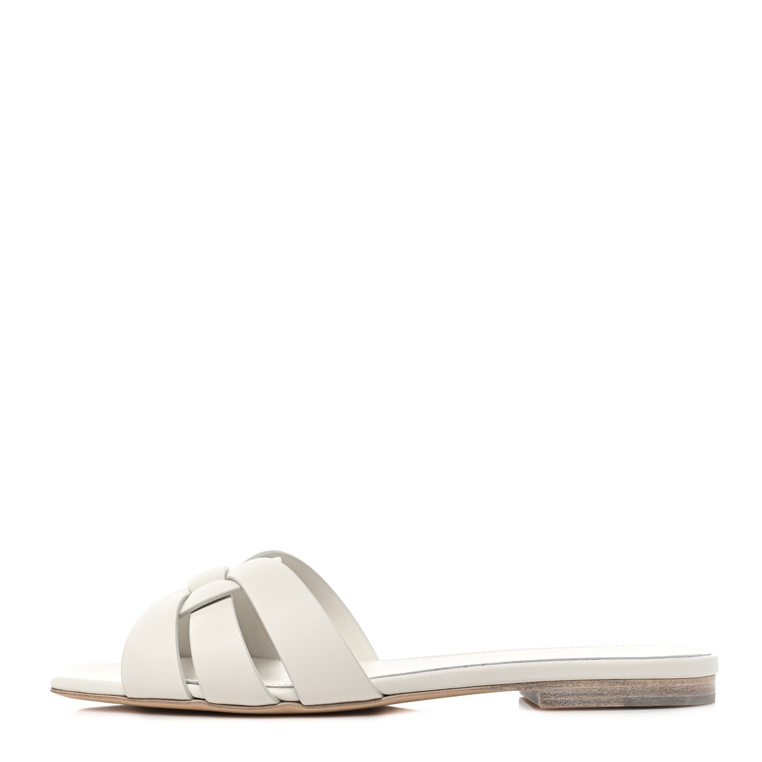 Saint Laurent Calfskin Tribute 05 Slide Sandals 35 White 1 of 8