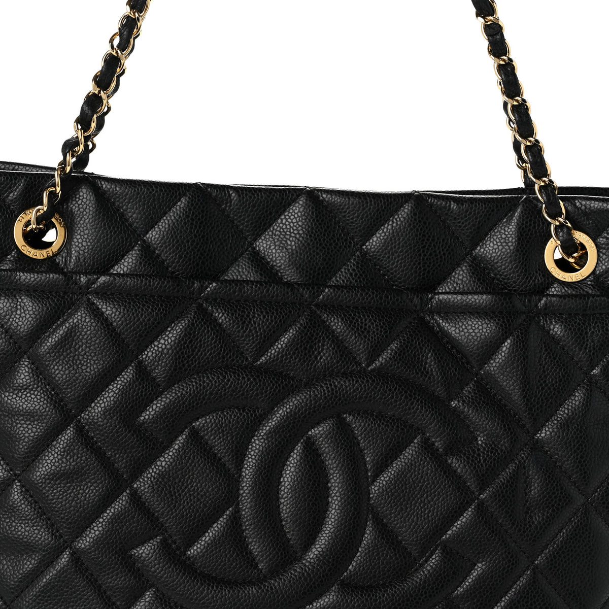 Chanel Caviar Quilted CC Timeless Soft Tote Black 8 of 10