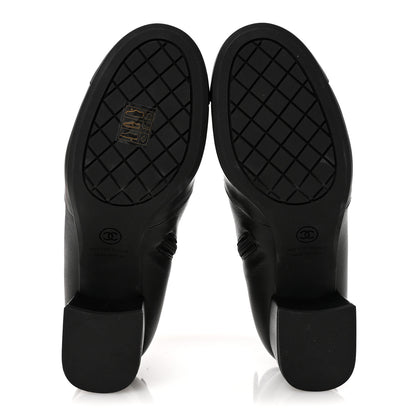 Chanel Stretch Lambskin Cap Toe CC Uniform Short Boots 37 Black 6 of 9