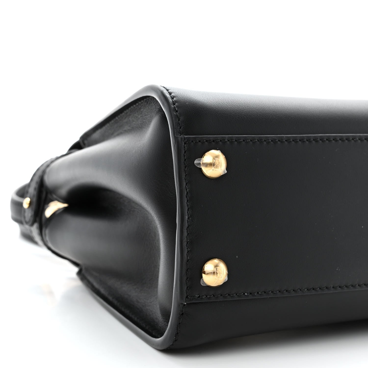 Fendi Vitello Seta Shiny Nappa Mini Peekaboo Iconic Satchel Black 10 of 12