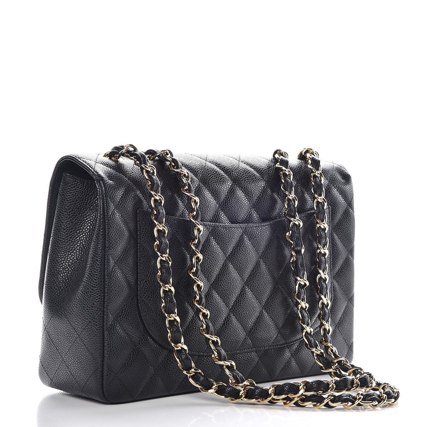 Caviar Quilted Jumbo Single Flap Black