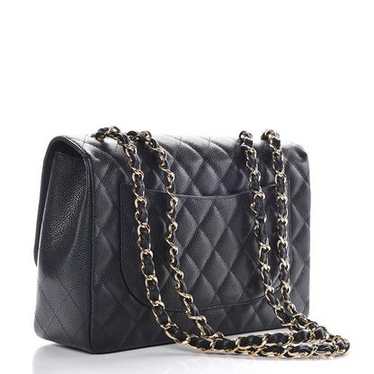 Chanel Caviar Quilted Jumbo Single Flap Black 3 of 12