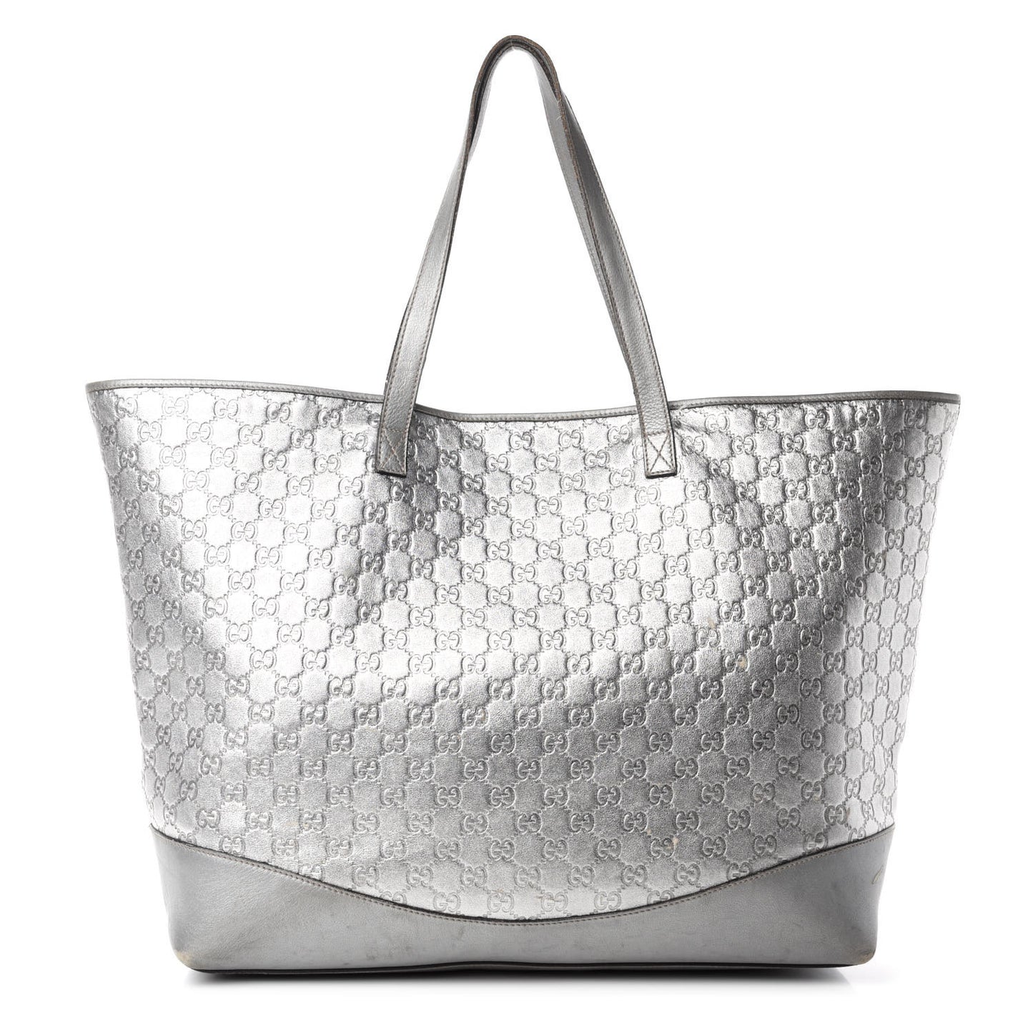 Guccissima Large Tote Silver