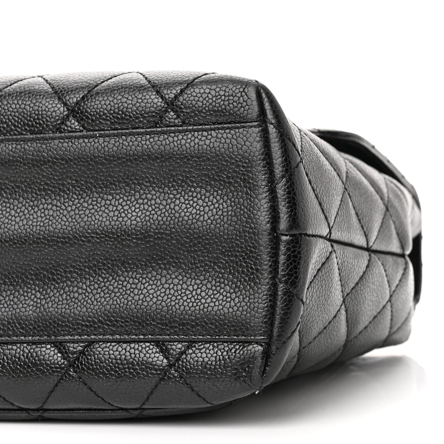 Caviar Quilted Jumbo Kelly Flap Black