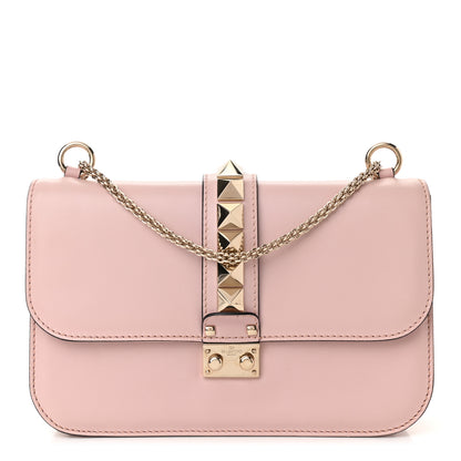 Valentino Garavani Vitello Medium Glam Lock Rockstud Flap Water Rose 1 of 9
