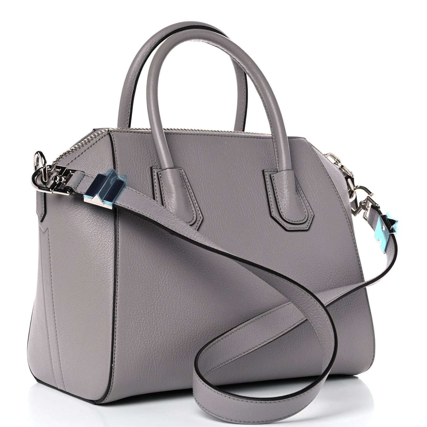 Sugar Goatskin Small Antigona Pearl Grey