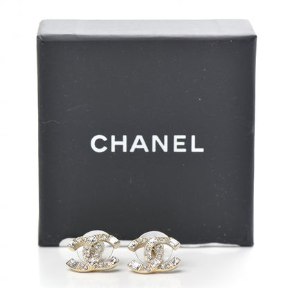 Chanel Crystal Baguette CC Earrings Gold 5 of 5