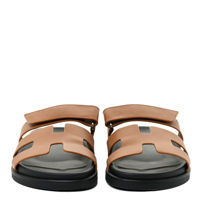 Hermes Calfskin Womens Chypre Sandals 39 Gold 2 of 16