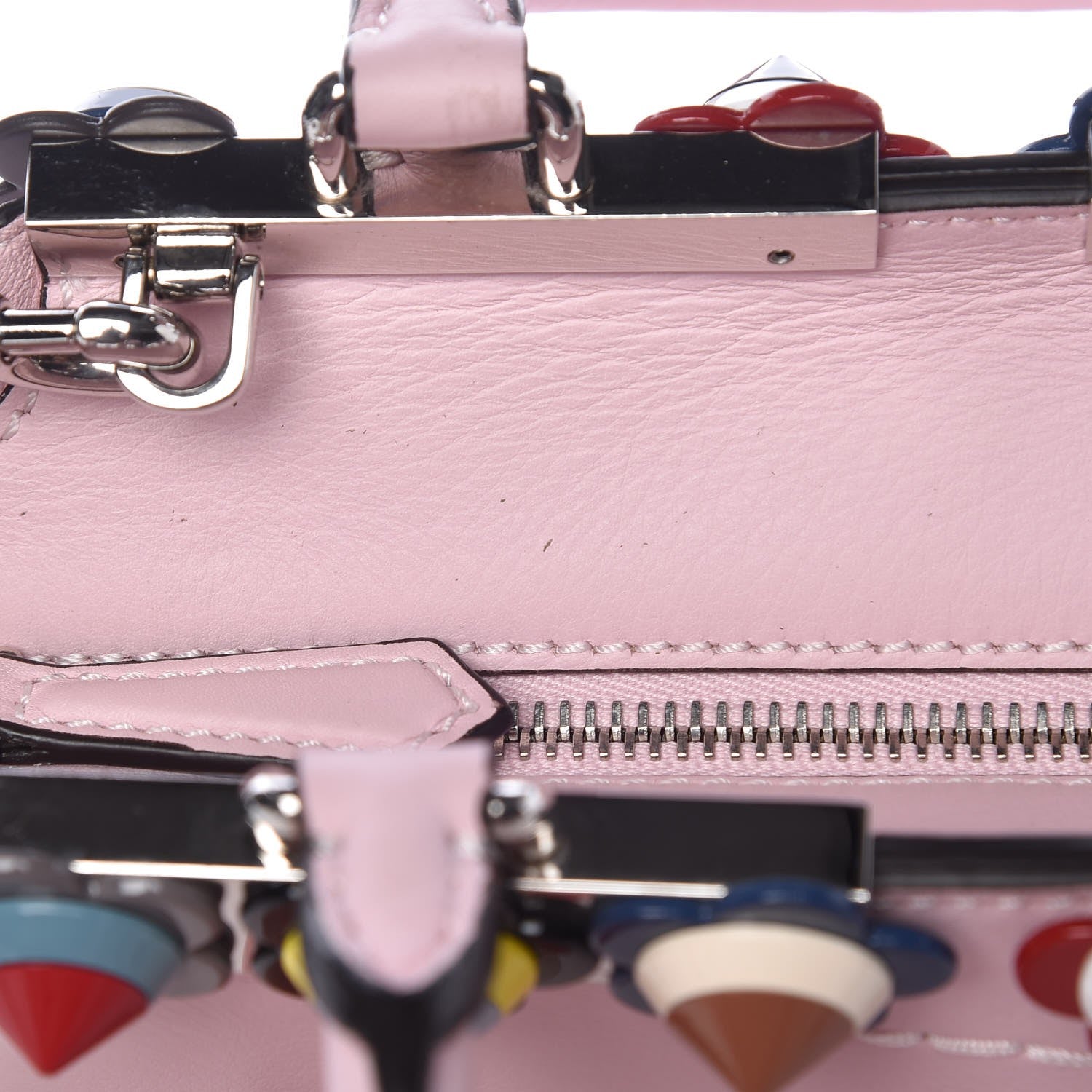 Fendi Vitello Dolce Plexiglass Flowerland Studded Mini 3Jours Tote Peonia Multicolor 9 of 9