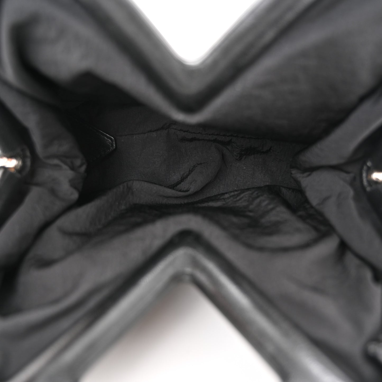 Lambskin Knit Small The Point Triangle Bag Black