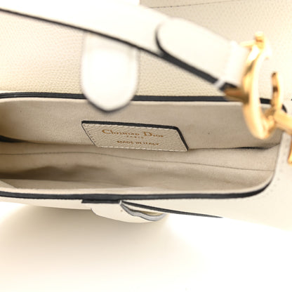 Christian Dior Grained Calfskin Mini Saddle Bag White 5 of 12