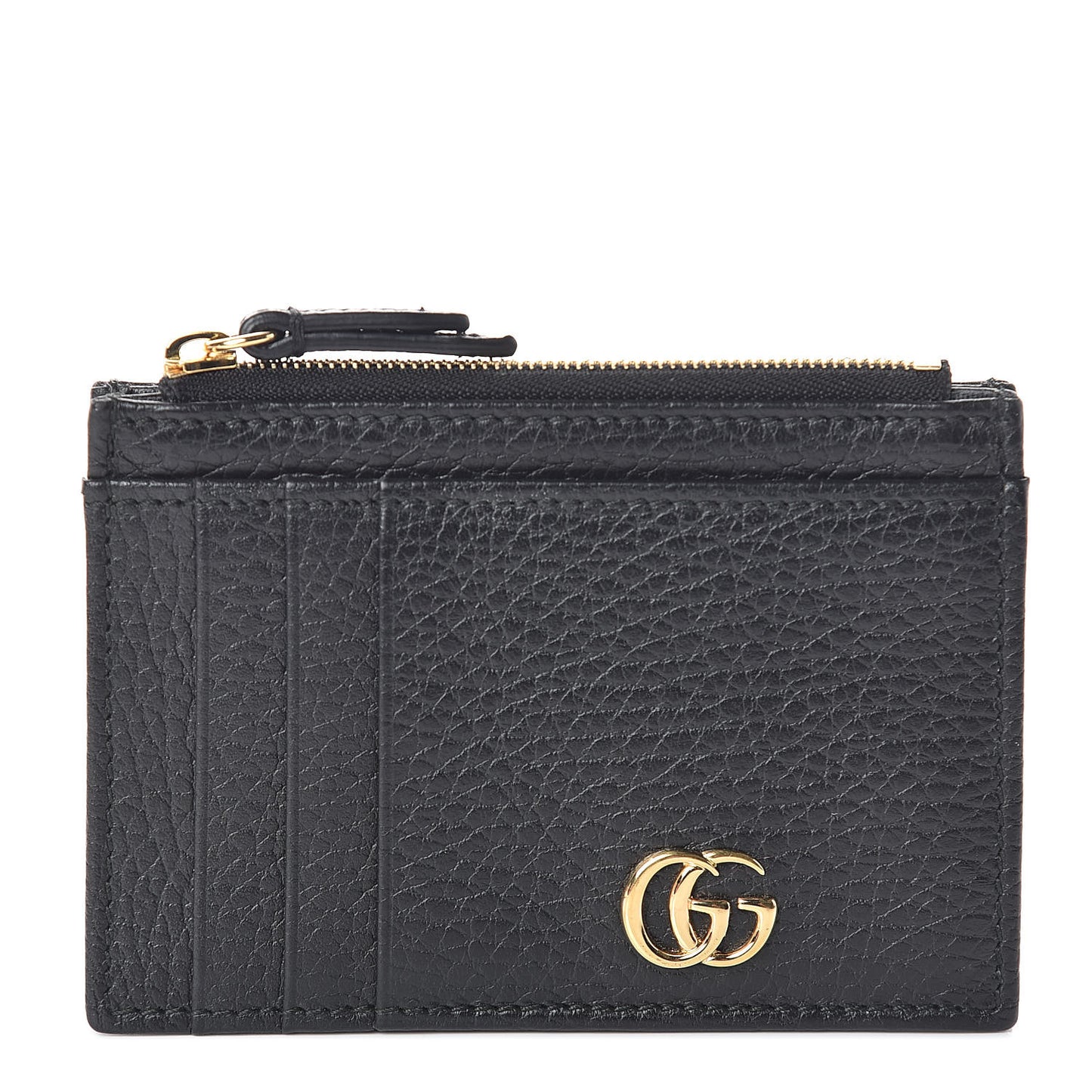 Dollar Calfskin GG Marmont Coin Case Card Holder Black
