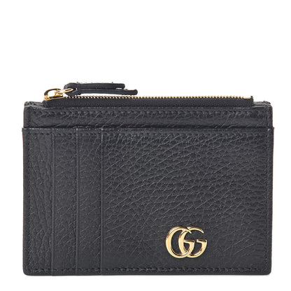 Gucci Dollar Calfskin GG Marmont Coin Case Card Holder Black 1 of 7