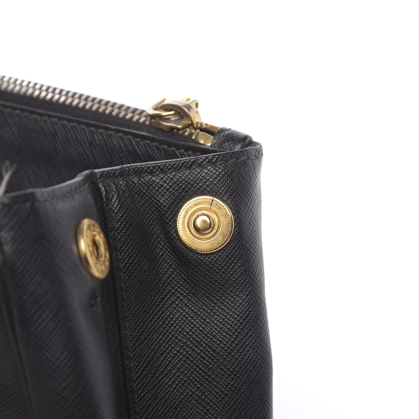 Saffiano Medium Galleria Double Zip Tote Black