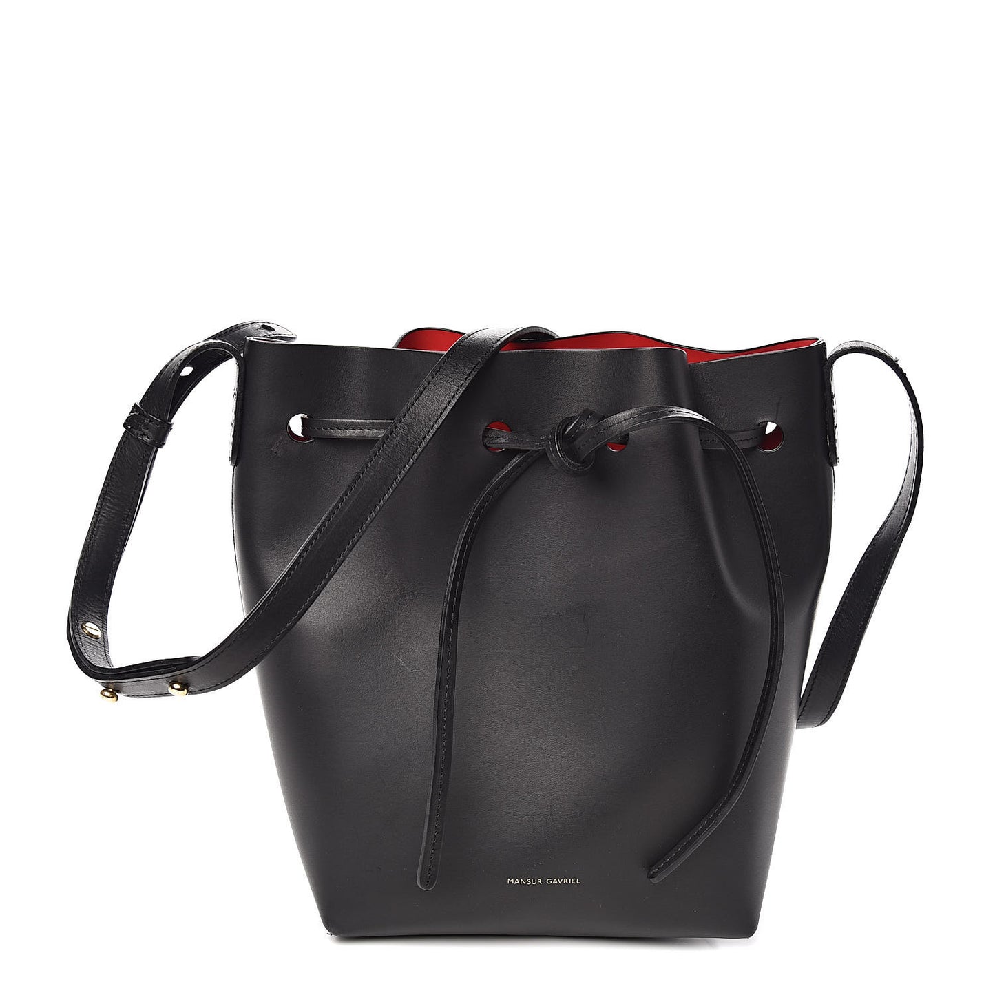 Calfskin Mini Bucket Bag Black Flamma