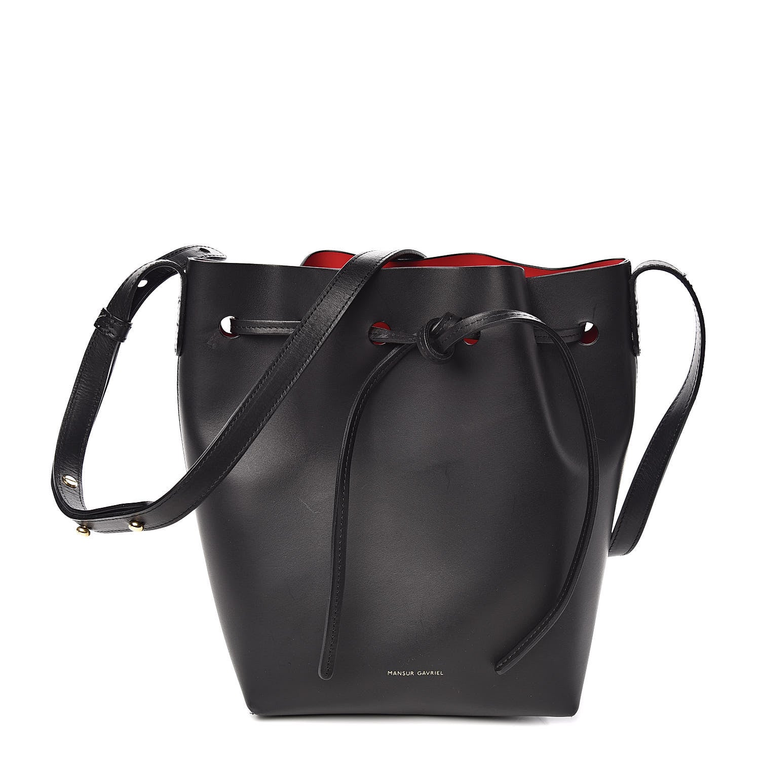 Mansur Gavriel Calfskin Mini Bucket Bag Black Flamma 1 of 9