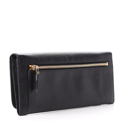 Prada Saffiano Continental Flap Wallet Black 3 of 6
