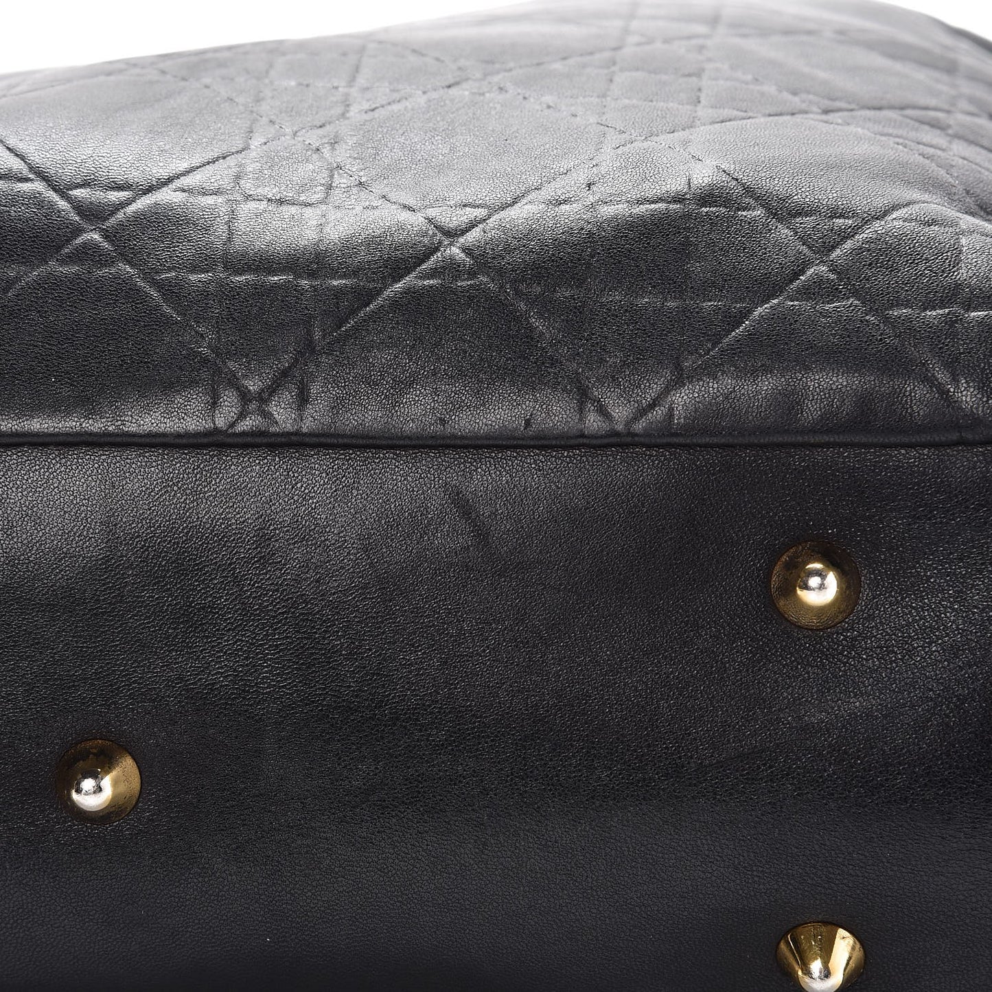 Lambskin Cannage Shopper Tote Black