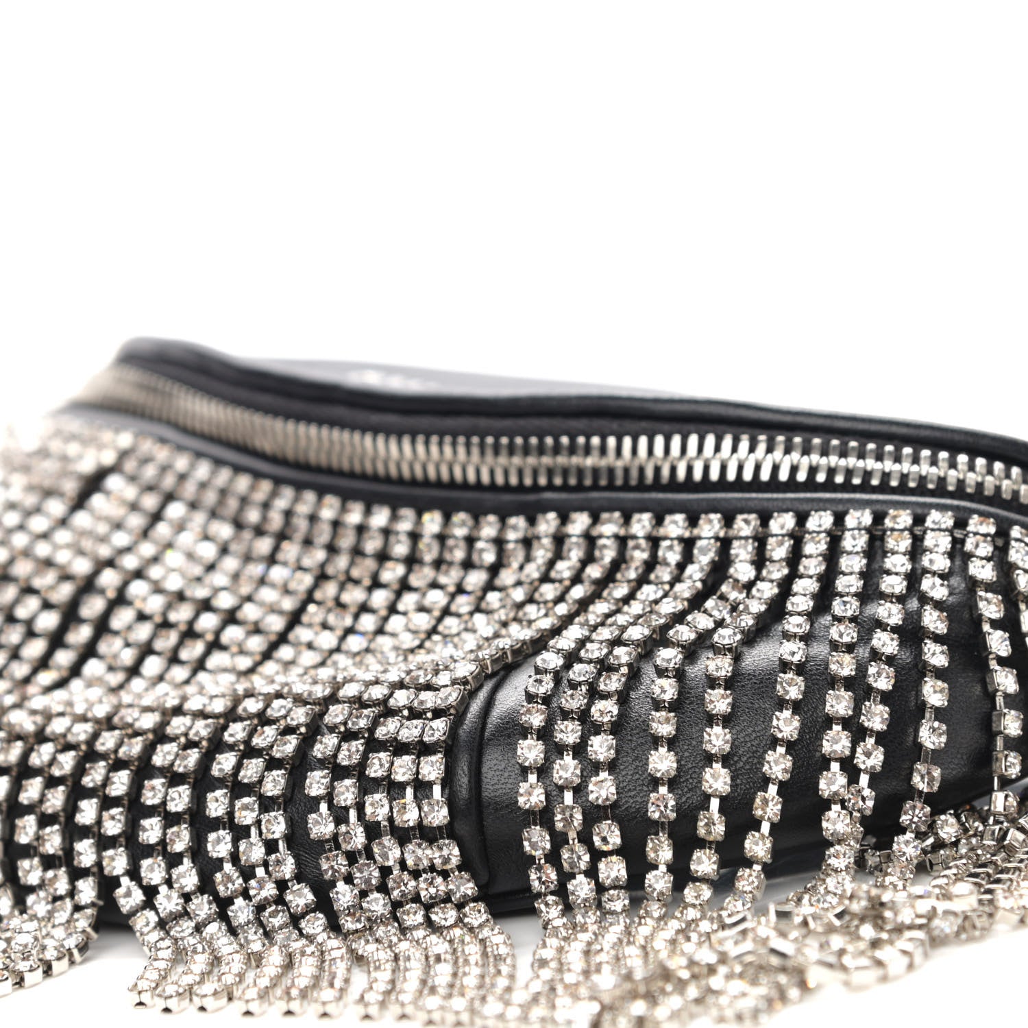 Miu Miu Nappa Crystal Fringe Belt Bag Black 9 of 9