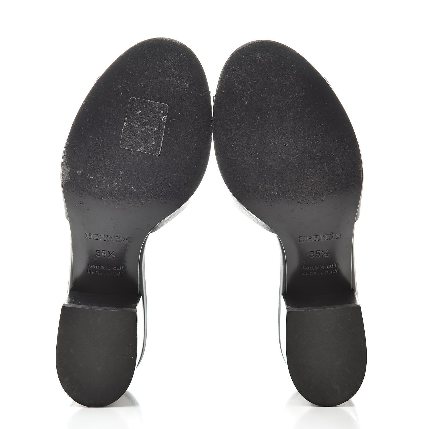 Hermes Calfskin Mona Sandals 35.5 Black 5 of 11