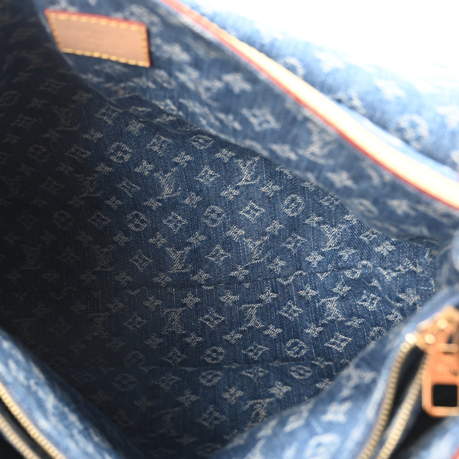Louis Vuitton Denim Monogram Dauphine Soft GM Blue 5 of 10