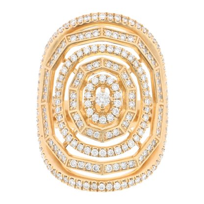 David Yurman 18K Yellow Gold Diamond 30mm Stax Ring 54 7 1 of 4