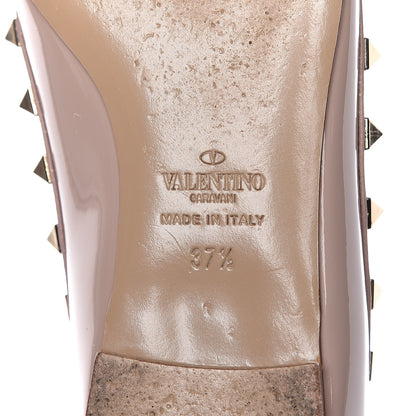 Valentino Garavani Patent Rockstud Ballerina Flats 37.5 Poudre 7 of 17