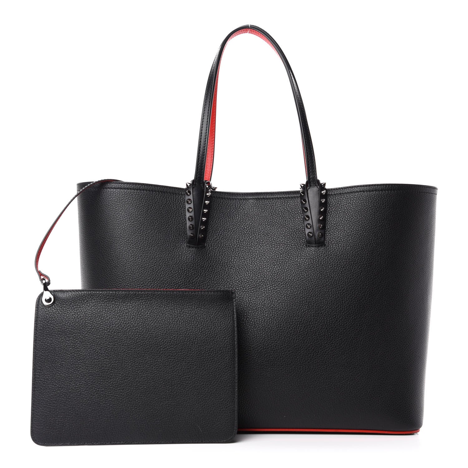 Christian Louboutin Calfskin Spikes East West Cabata Tote Black 1 of 10
