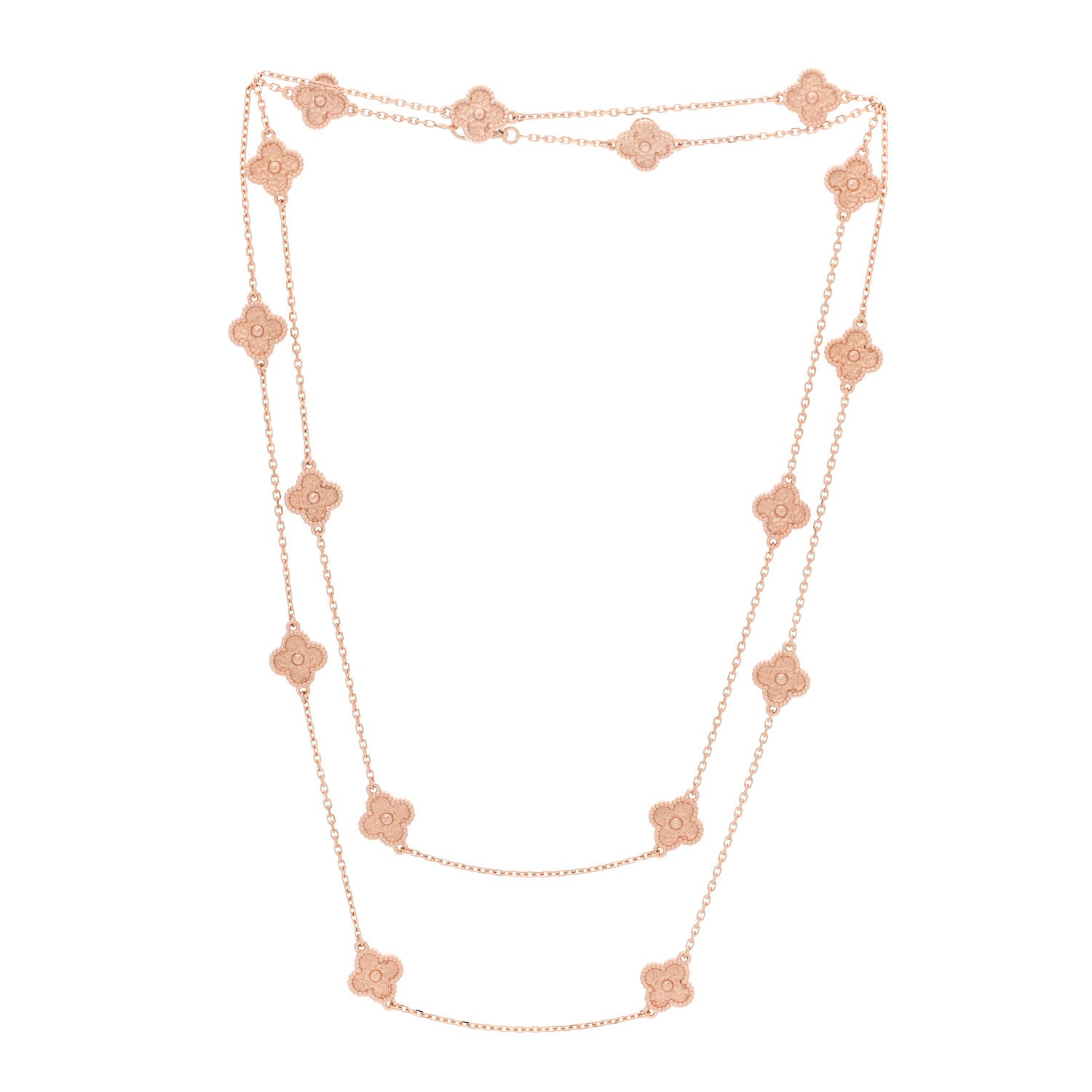 Van Cleef & Arpels 18K Rose Gold 16 Motifs Sweet Alhambra Necklace 3 of 6