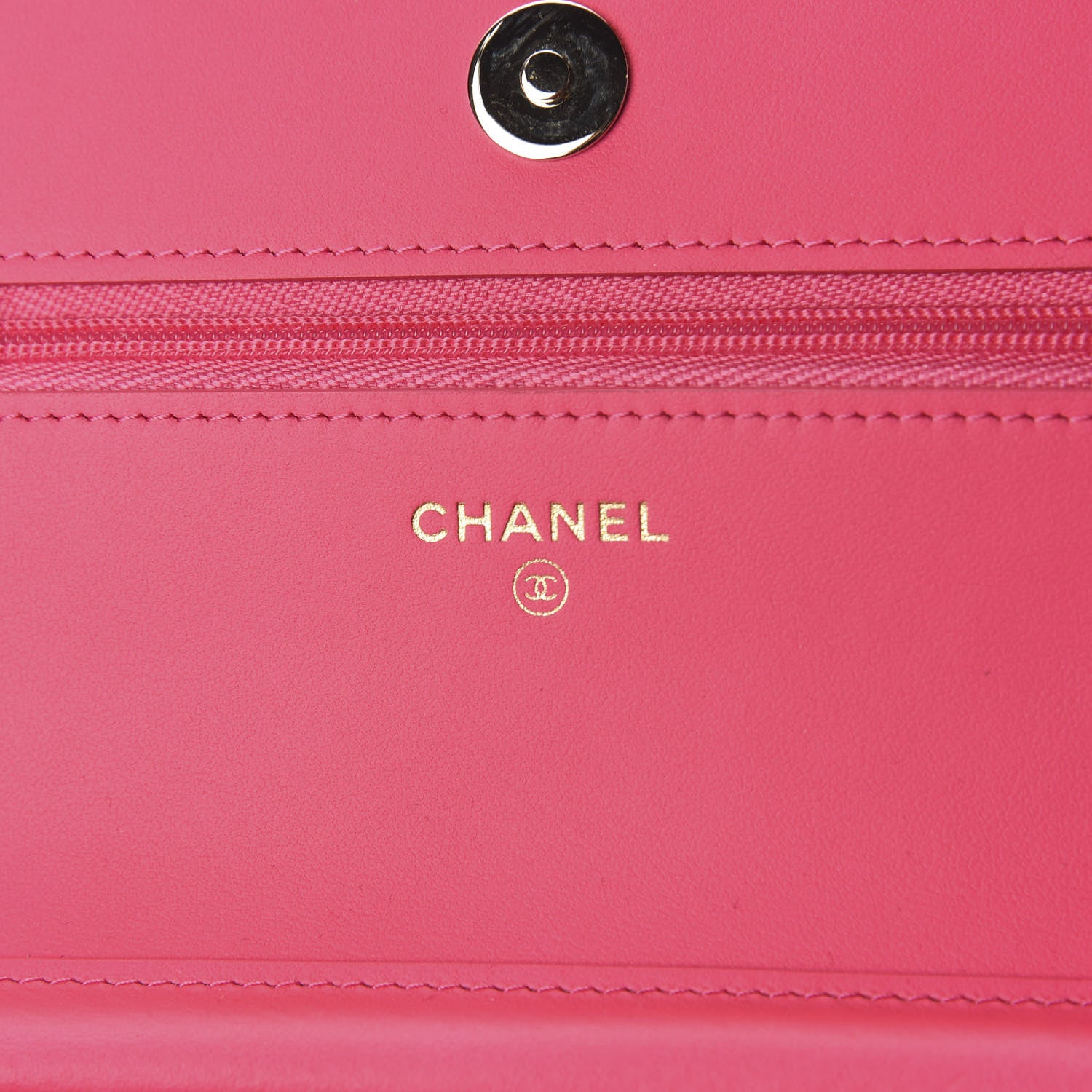 Chanel Patent Calfskin Quilted Wallet On Chain WOC Pink 8 of 12
