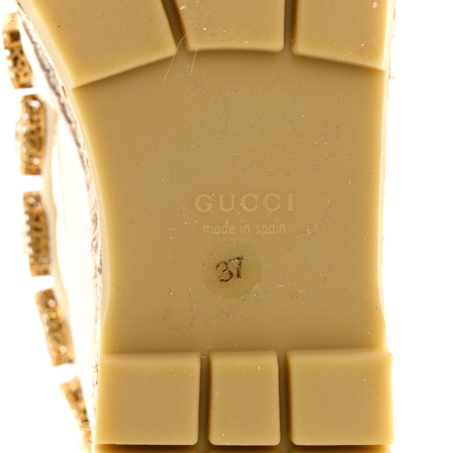 Canvas Crystal Embellished Platform Espadrilles 37 Great White