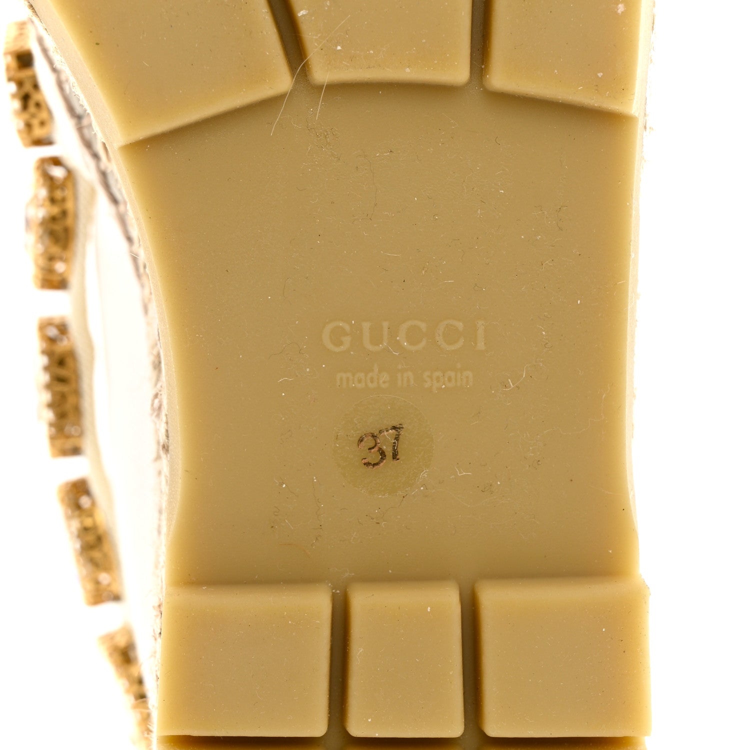 Gucci Canvas Crystal Embellished Platform Espadrilles 37 Great White 6 of 9