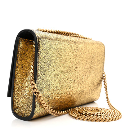 Saint Laurent Metallic Calfskin Small Classic Monogram Kate Satchel Oro 3 of 10