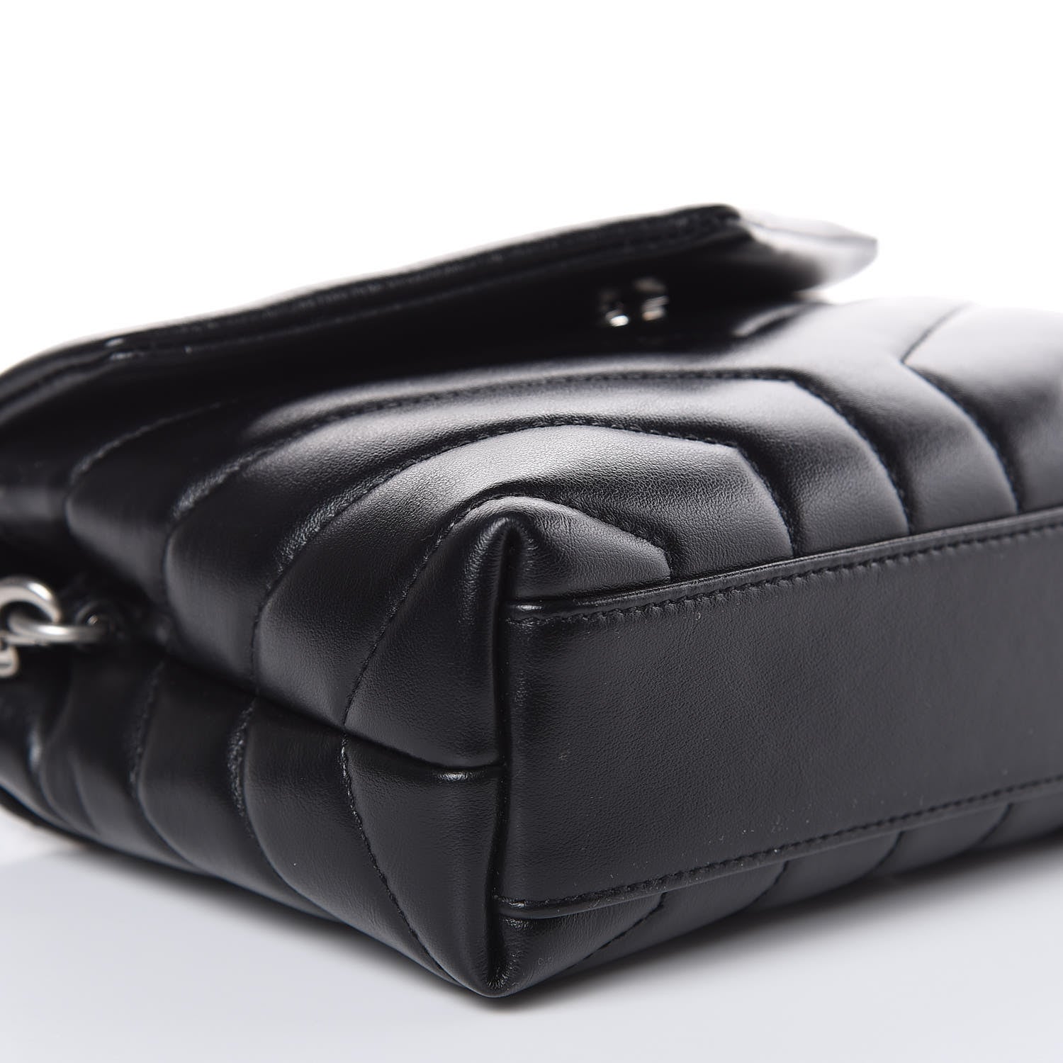 Saint Laurent Calfskin Y Quilted Monogram Toy Loulou Crossbody Bag Black 8 of 9
