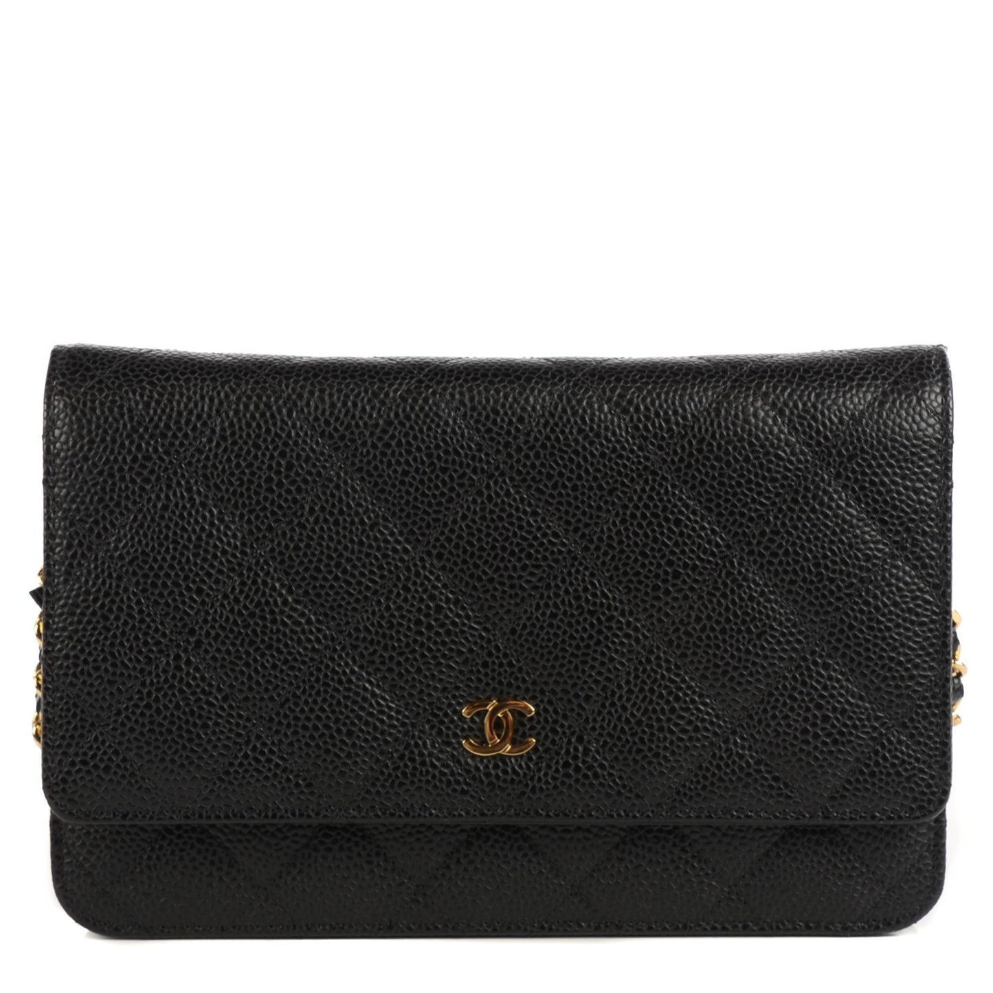 Caviar Quilted Wallet On Chain WOC Black