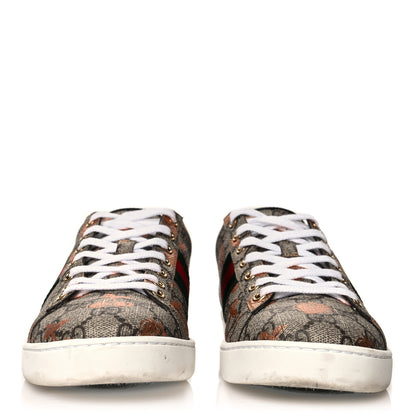 Gucci GG Supreme Monogram Berry Web Womens Ace Sneakers 39.5 Beige Light Copper Black 2 of 9