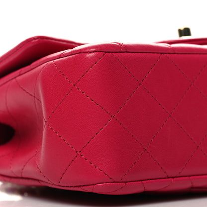 Chanel Lambskin Quilted Mini Top Handle Rectangular Flap Dark Pink 9 of 10