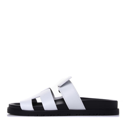 Hermes Calfskin Womens Chypre Sandals 37 White 1 of 11