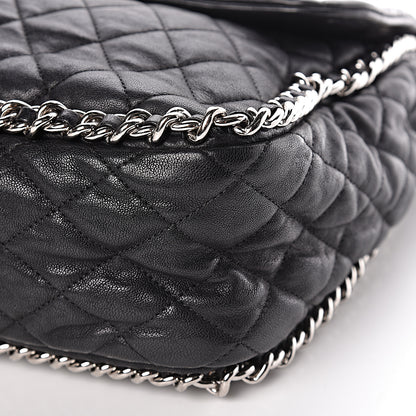 Chanel Washed Lambskin Quilted Maxi Chain Around Flap Black 10 of 15