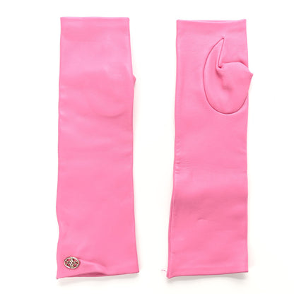Chanel Lambskin Fingerless CC Long Gloves 7 Pink 2 of 8