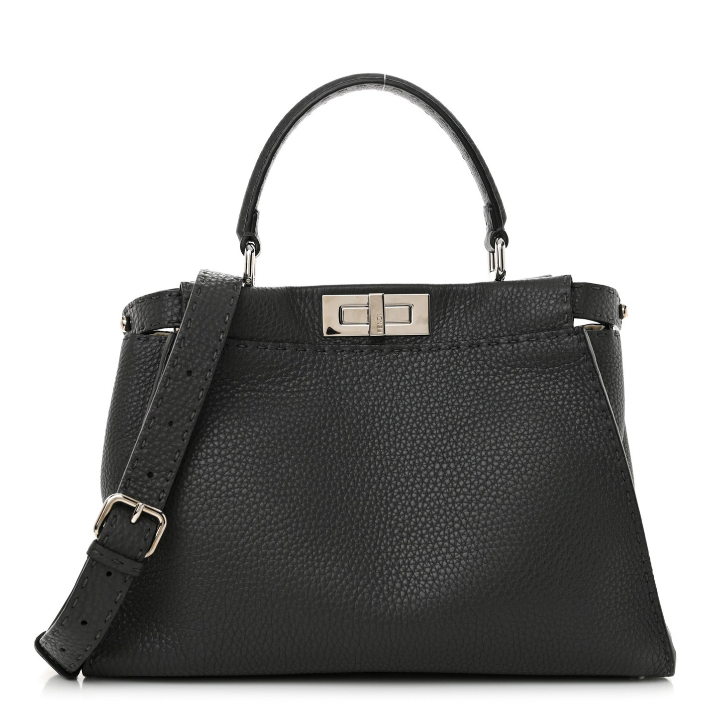Cuoio Romano Selleria Bi-Color Medium Peekaboo Iconic Satchel Asfalto Latte