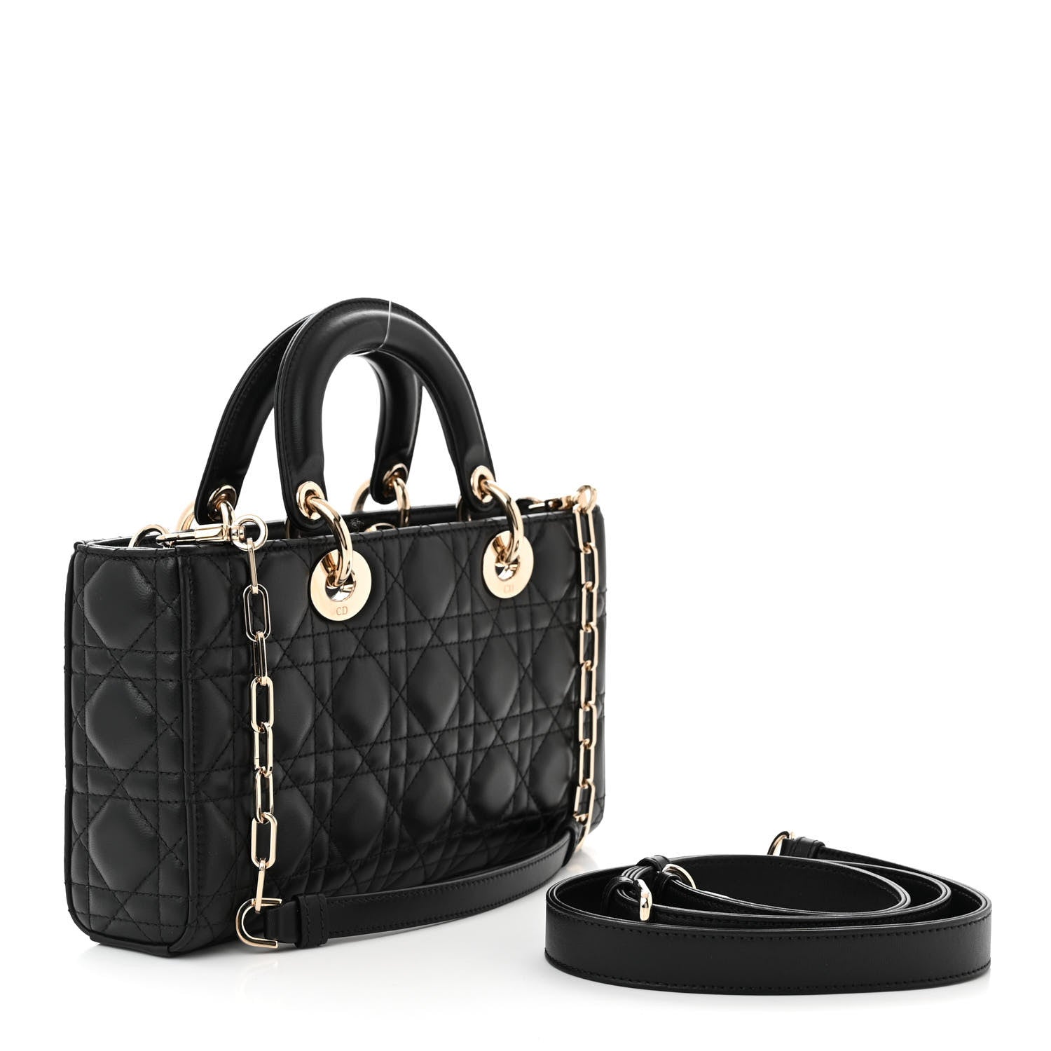 Christian Dior Lambskin Cannage Medium Lady D-Joy Black 3 of 9