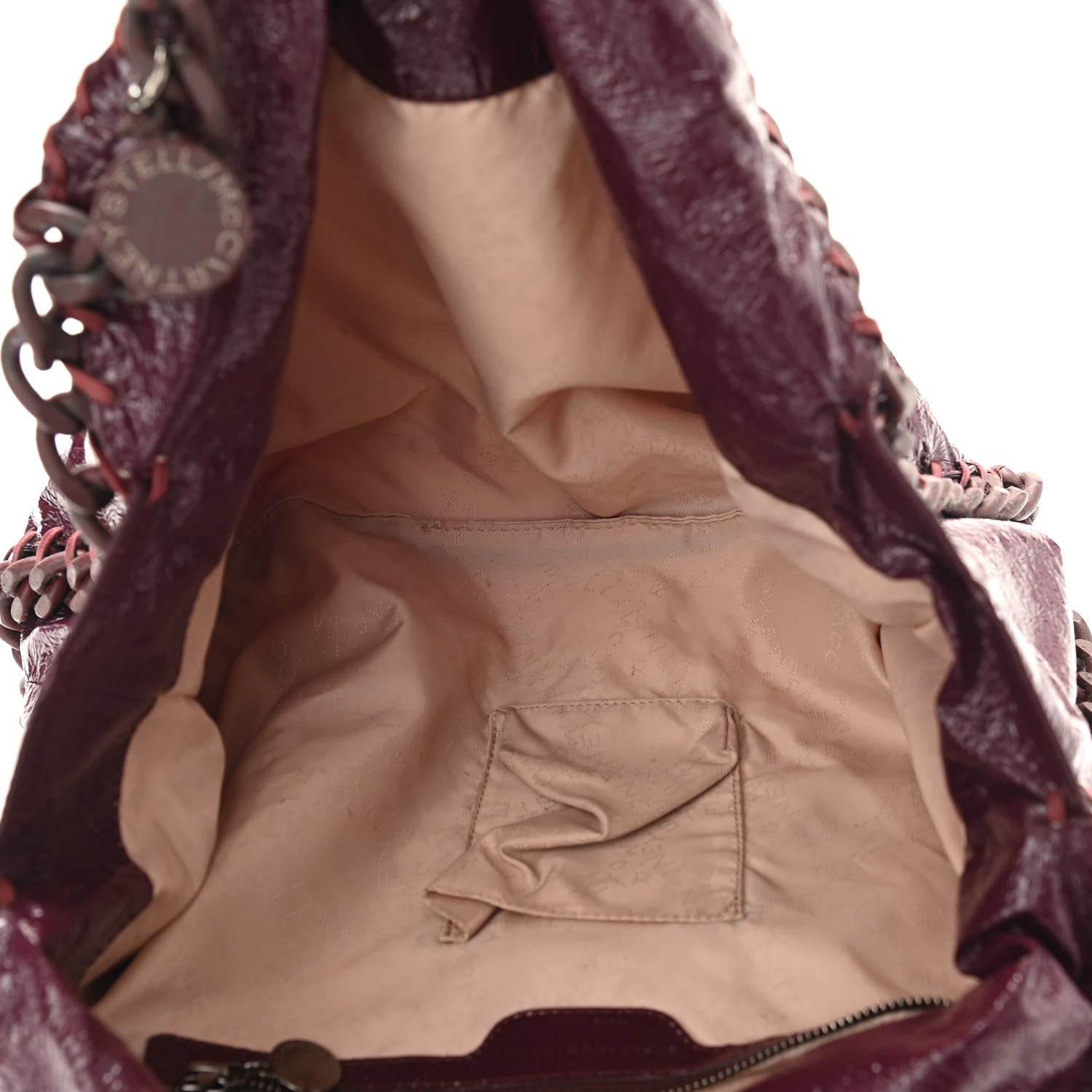 Stella McCartney Eco Alter Crinkled Patent Small Falabella Tote Burgundy 5 of 9