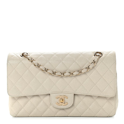 Chanel Caviar Quilted Medium Double Flap Light Beige 1 of 8