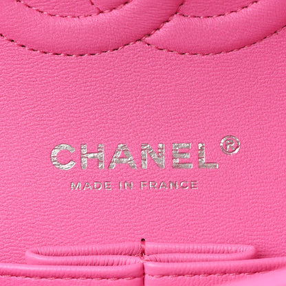 Chanel Lambskin Quilted Rainbow CC Medium Double Flap Neon Green Neon Pink 6 of 10