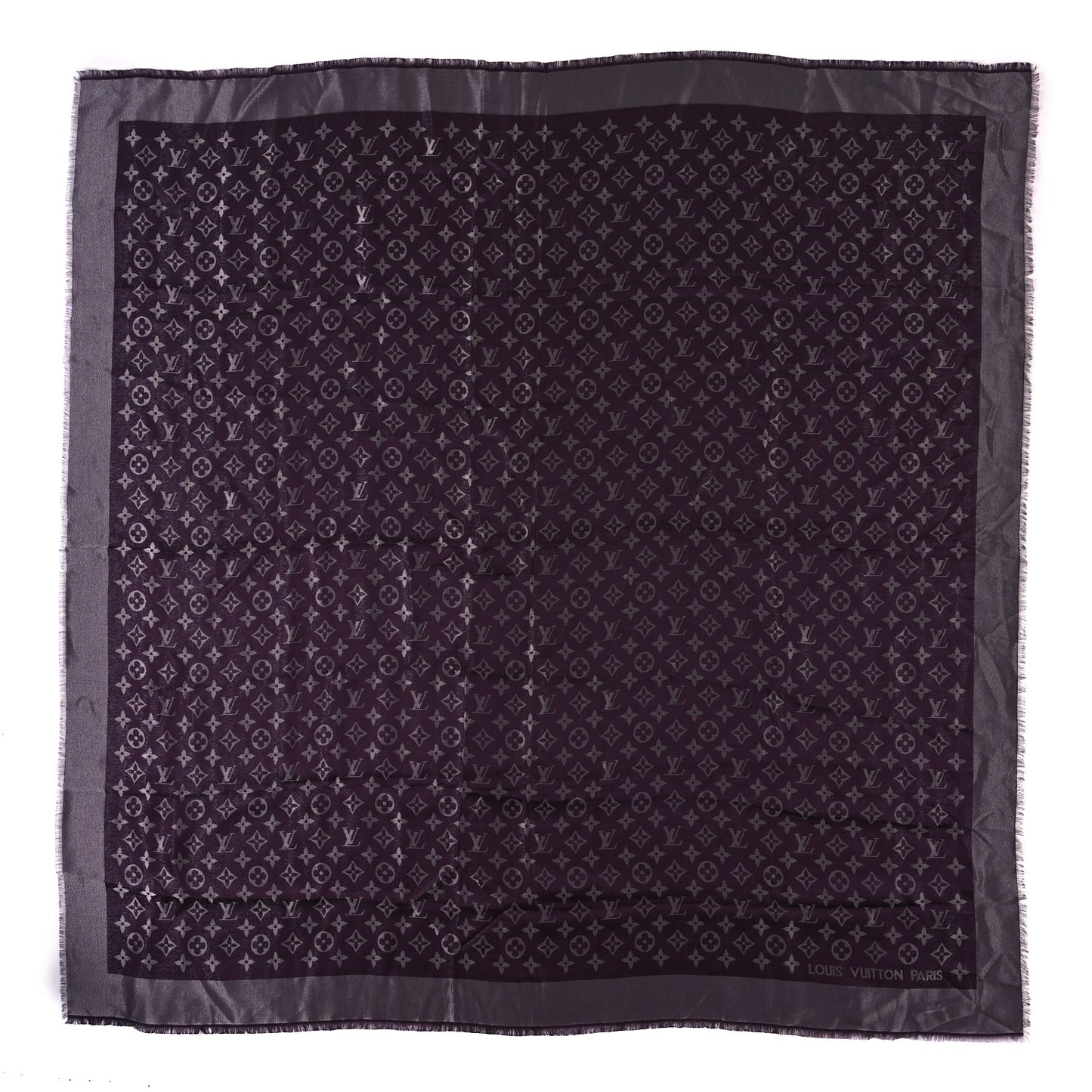 Silk Lurex Wool Monogram Shine Shawl Amarante